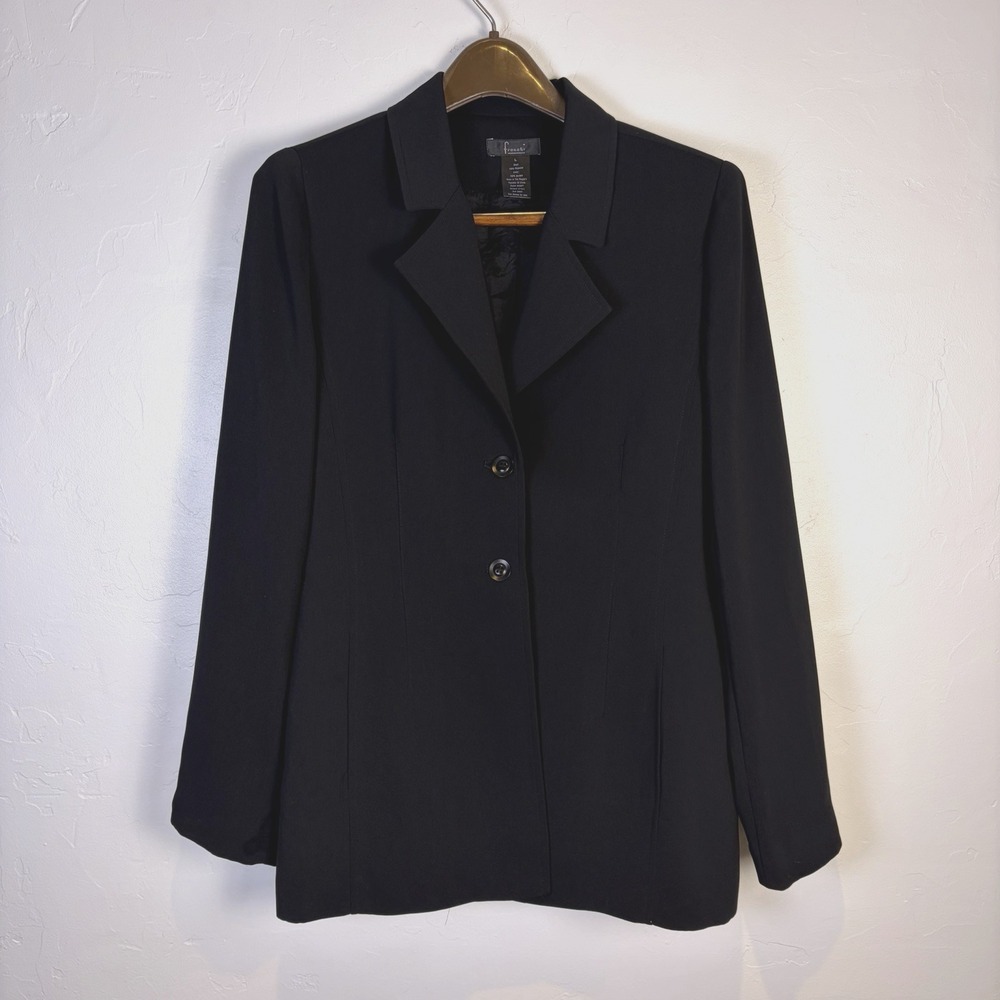 Frenchi Woman's Tailored Blazer Size L Y2K Princess Seams Classic Capsule Staple